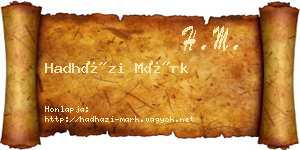 Hadházi Márk névjegykártya